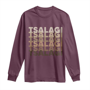 Cherokee Tsalagi Heritage Pride Stacked Typography Long Sleeve Shirt