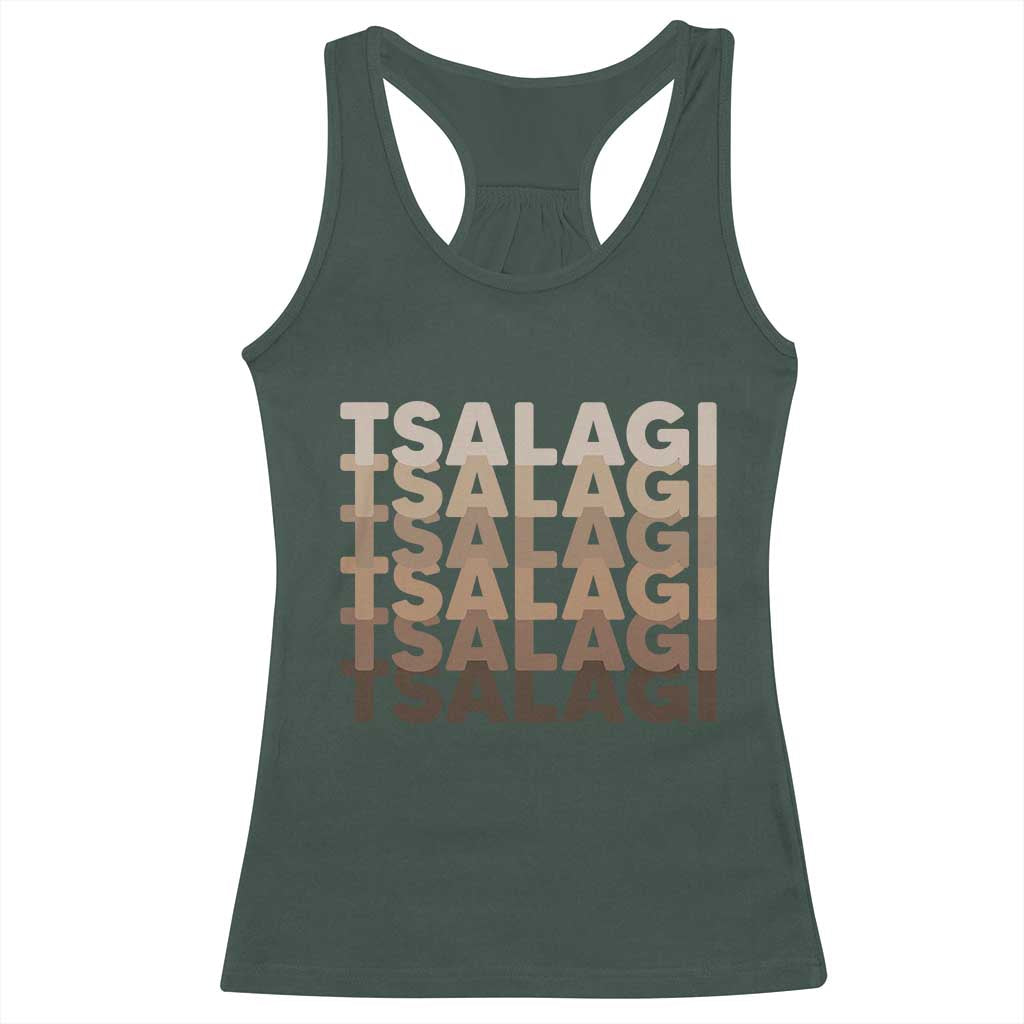 Cherokee Tsalagi Heritage Pride Stacked Typography Racerback Tank Top