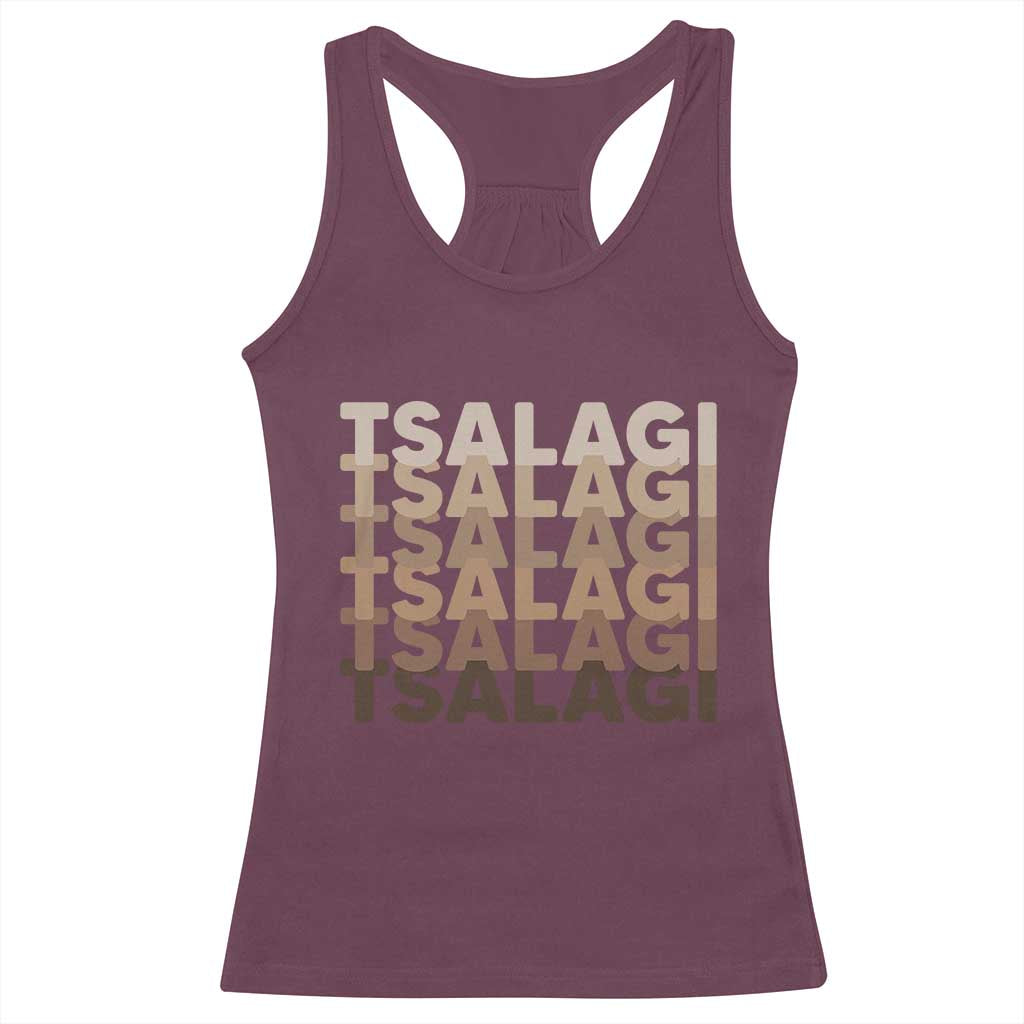 Cherokee Tsalagi Heritage Pride Stacked Typography Racerback Tank Top