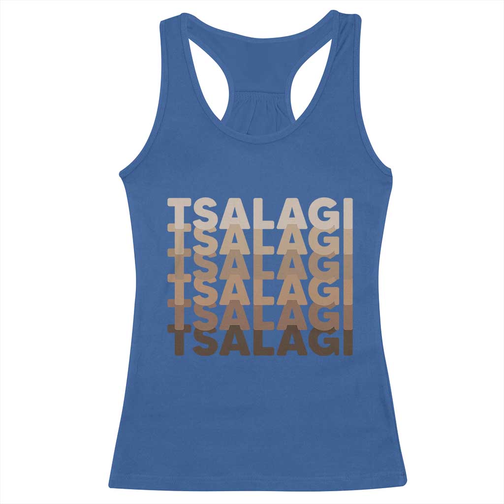 Cherokee Tsalagi Heritage Pride Stacked Typography Racerback Tank Top