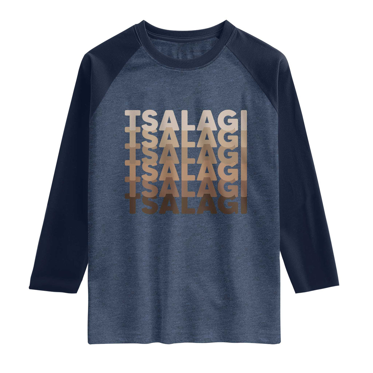 Cherokee Tsalagi Heritage Pride Stacked Typography Raglan Shirt