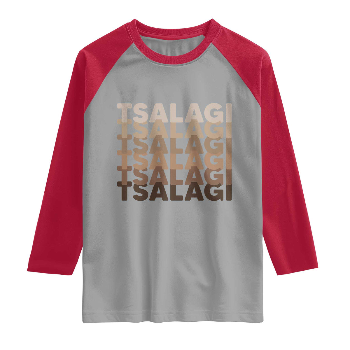 Cherokee Tsalagi Heritage Pride Stacked Typography Raglan Shirt