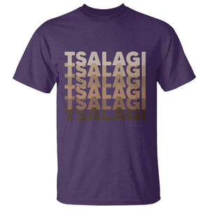 Cherokee Tsalagi Heritage Pride Stacked Typography T Shirt