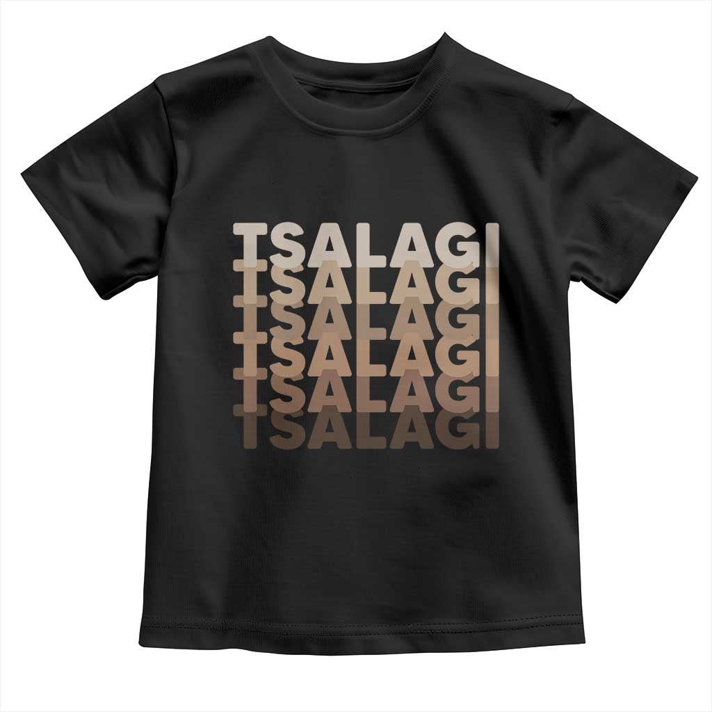 Cherokee Tsalagi Heritage Pride Stacked Typography Toddler T Shirt TS12 Black Print Your Wear