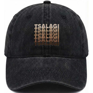 Cherokee Tsalagi Heritage Pride Stacked Typography Washed Cotton Baseball Cap