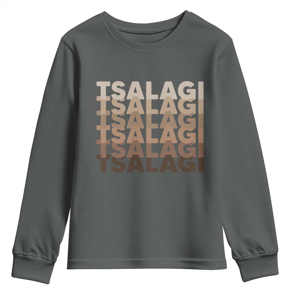 Cherokee Tsalagi Heritage Pride Stacked Typography Youth Sweatshirt