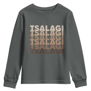 Cherokee Tsalagi Heritage Pride Stacked Typography Youth Sweatshirt