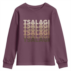 Cherokee Tsalagi Heritage Pride Stacked Typography Youth Sweatshirt