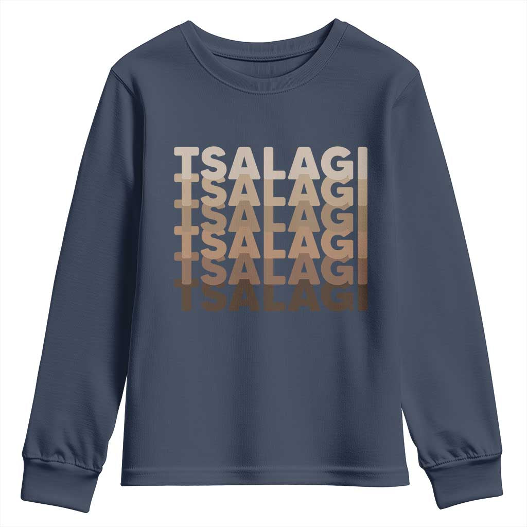 Cherokee Tsalagi Heritage Pride Stacked Typography Youth Sweatshirt