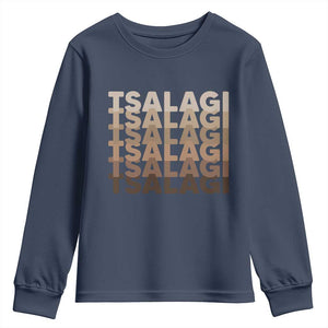 Cherokee Tsalagi Heritage Pride Stacked Typography Youth Sweatshirt