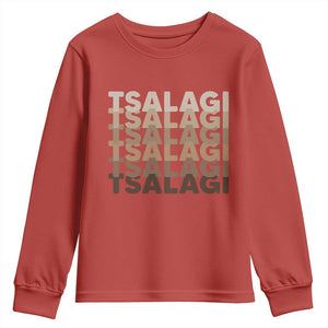 Cherokee Tsalagi Heritage Pride Stacked Typography Youth Sweatshirt