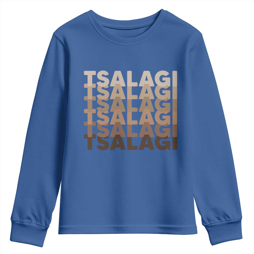 Cherokee Tsalagi Heritage Pride Stacked Typography Youth Sweatshirt