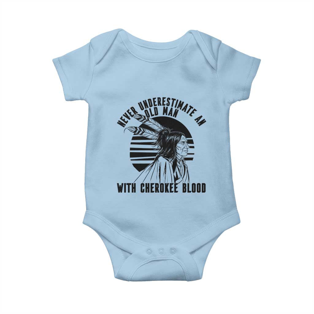 Never Underestimate An Old Man With Cherokee Blood Baby Onesie Native American Heritage Gift
