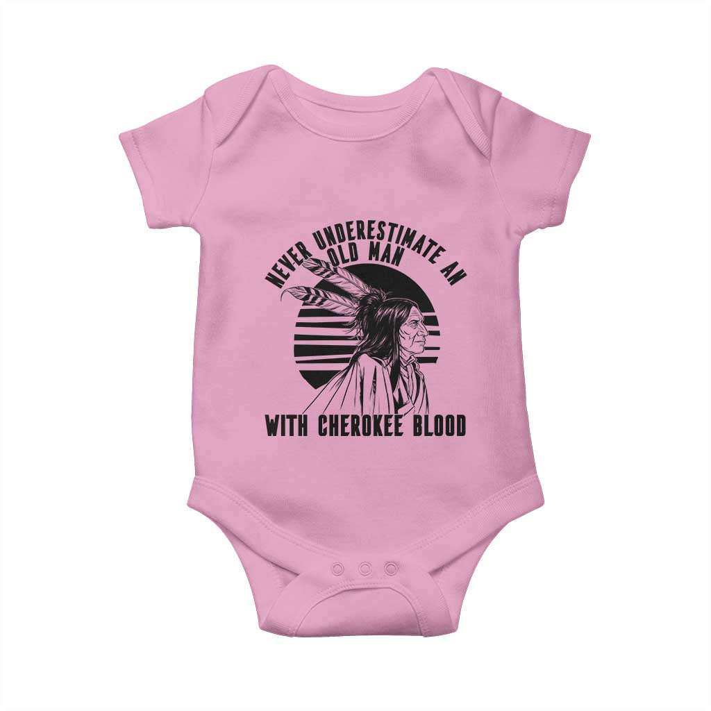 Never Underestimate An Old Man With Cherokee Blood Baby Onesie Native American Heritage Gift