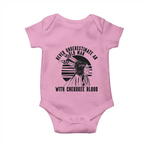 Never Underestimate An Old Man With Cherokee Blood Baby Onesie Native American Heritage Gift
