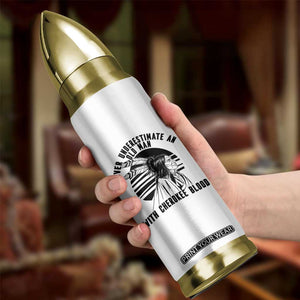 Never Underestimate An Old Man With Cherokee Blood Bullet Tumbler Native American Heritage Gift