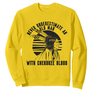 Never Underestimate An Old Man With Cherokee Blood Sweatshirt Native American Heritage Gift