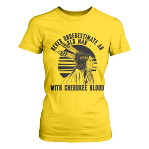 Never Underestimate An Old Man With Cherokee Blood T Shirt For Women Native American Heritage Gift