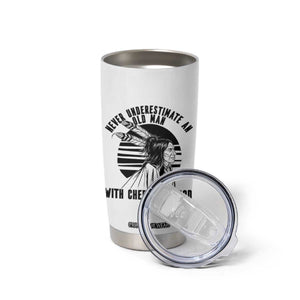 Never Underestimate An Old Man With Cherokee Blood Tumbler Cup Native American Heritage Gift