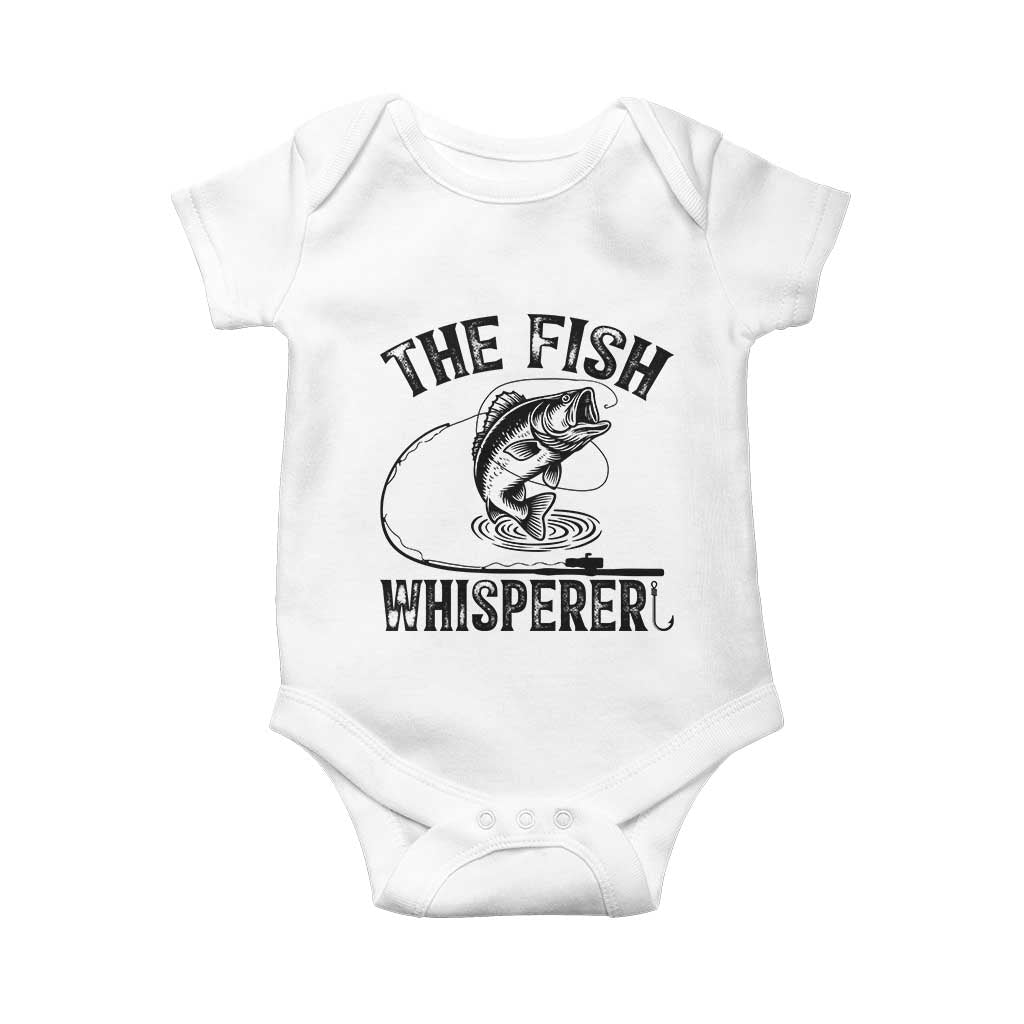 Funny The Fish Whisperer Baby Onesie Fishing Lover Angler Gift TS12 White Print Your Wear