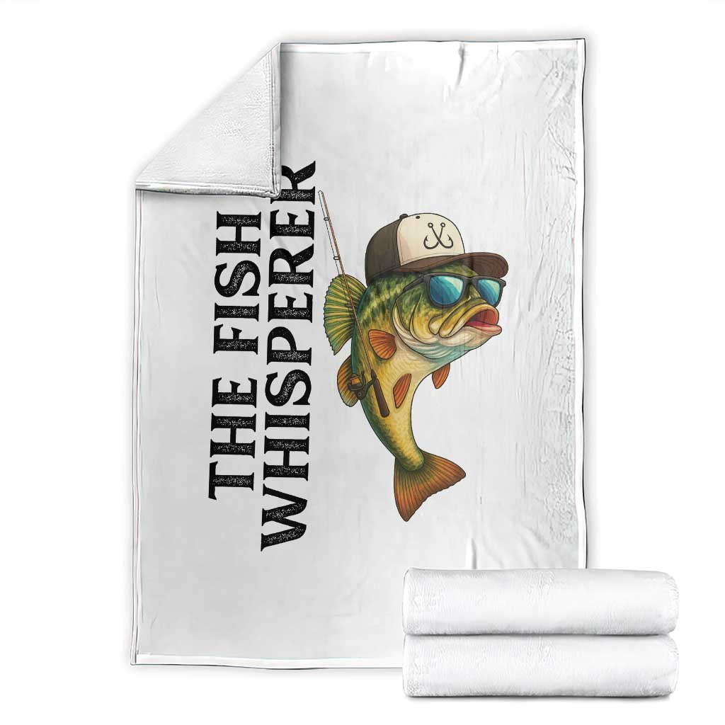 Funny The Fish Whisperer Fishing Throw Blanket Angler Lover Gift TS12 White Print Your Wear