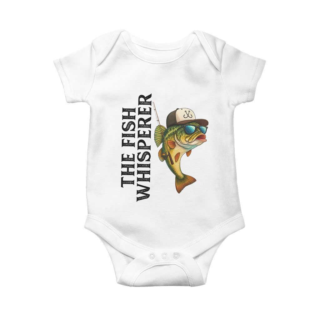 Funny The Fish Whisperer Fishing Baby Onesie Angler Lover Gift TS12 White Print Your Wear