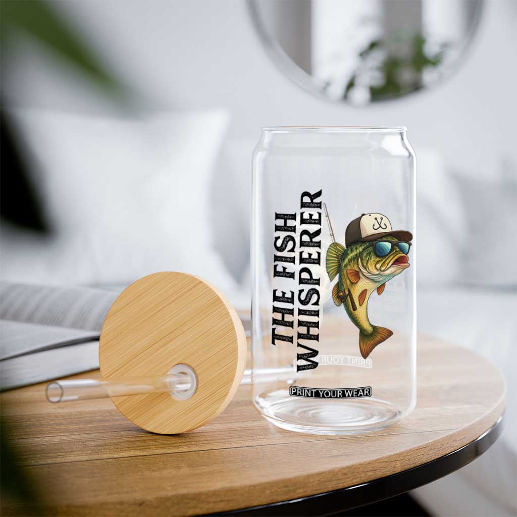 Funny The Fish Whisperer Fishing Glass Can Angler Lover Gift