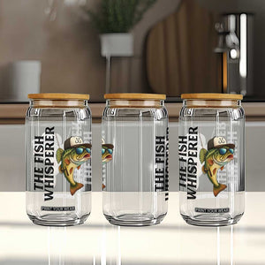Funny The Fish Whisperer Fishing Glass Can Angler Lover Gift