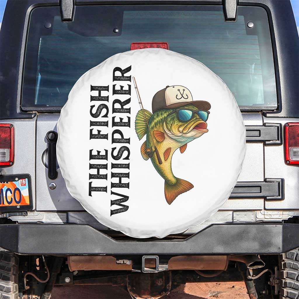 Funny The Fish Whisperer Fishing Spare Tire Cover Angler Lover Gift TS12 No hole White Print Your Wear