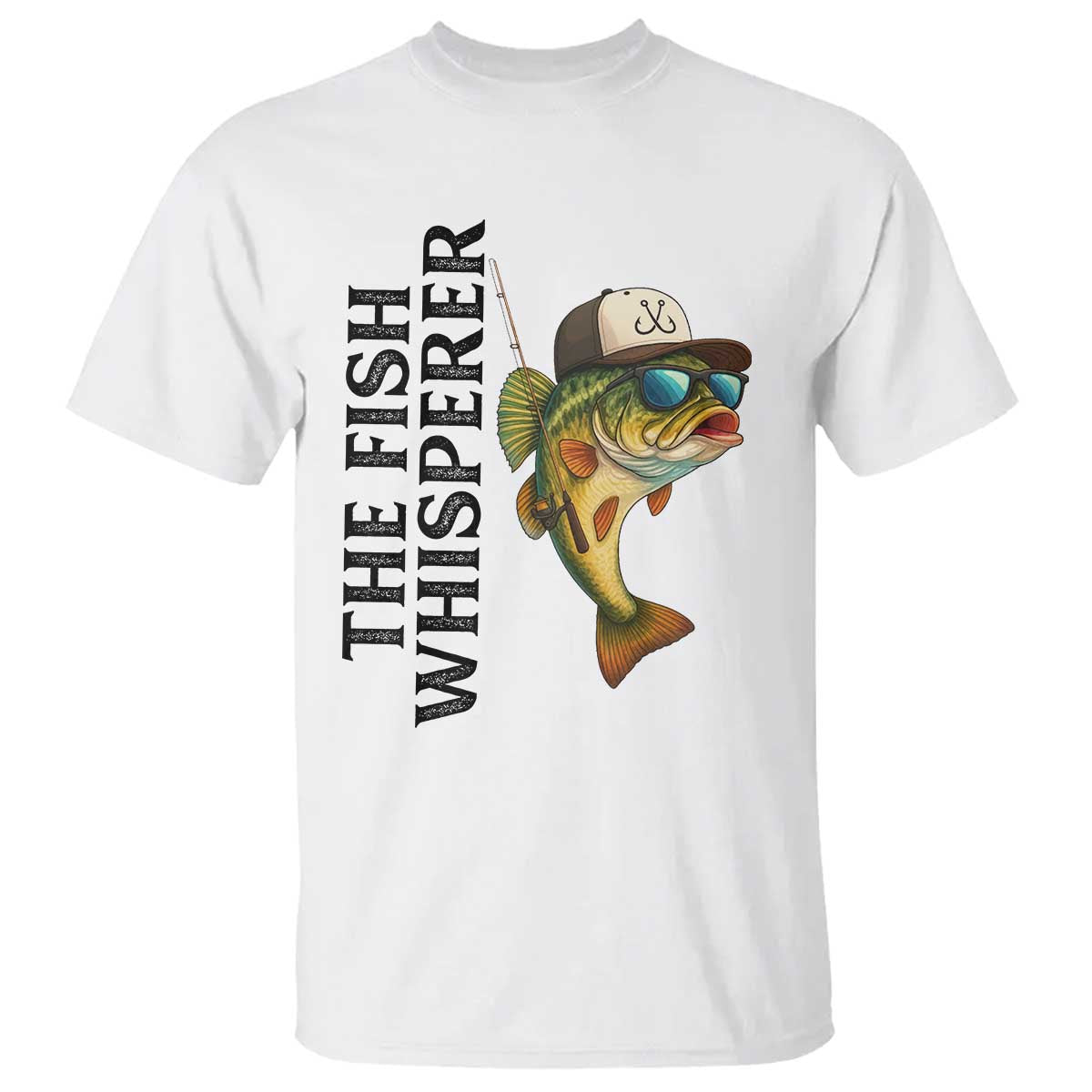Funny The Fish Whisperer Fishing T Shirt Angler Lover Gift TS12 White Print Your Wear