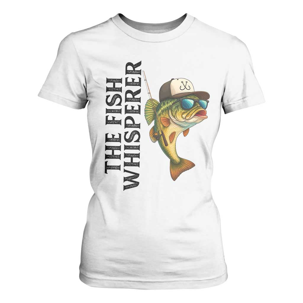 Funny The Fish Whisperer Fishing T Shirt For Women Angler Lover Gift TS12 White Print Your Wear