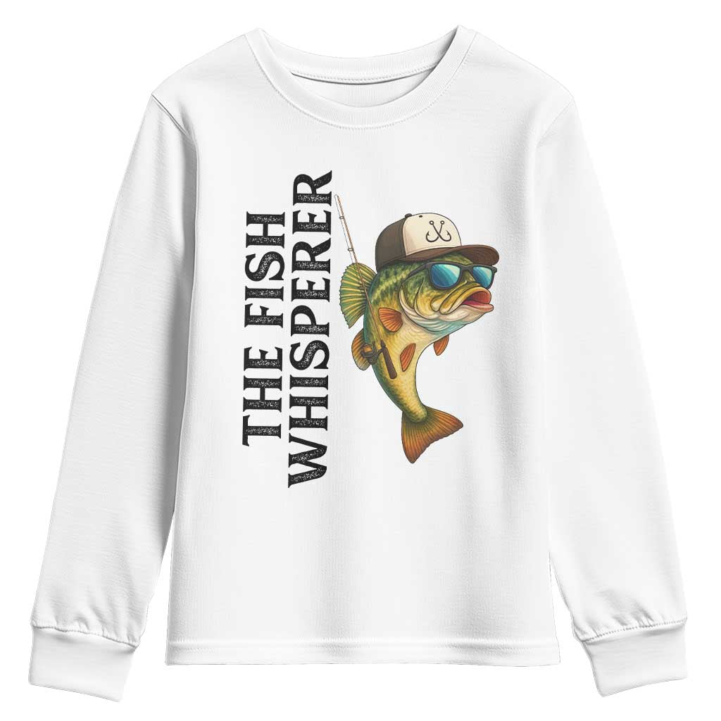 Funny The Fish Whisperer Fishing Youth Sweatshirt Angler Lover Gift TS12 White Print Your Wear
