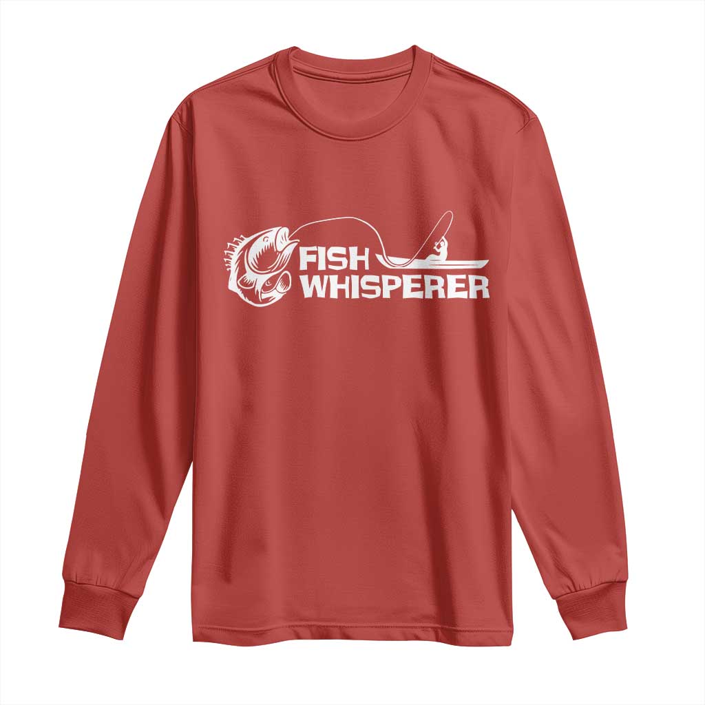 The Fish Whisperer Long Sleeve Shirt Funny Fishing Gift TS12 Red Print Your Wear