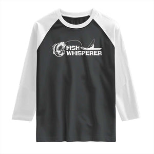The Fish Whisperer Raglan Shirt Funny Fishing Gift TS12 Black White Print Your Wear