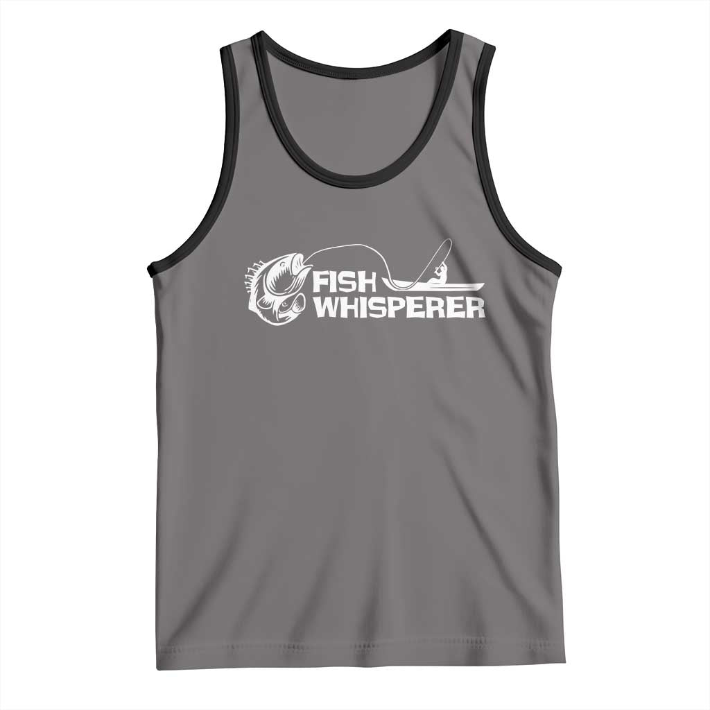 The Fish Whisperer Tank Top Funny Fishing Gift TS12 Deep Heather Black Print Your Wear