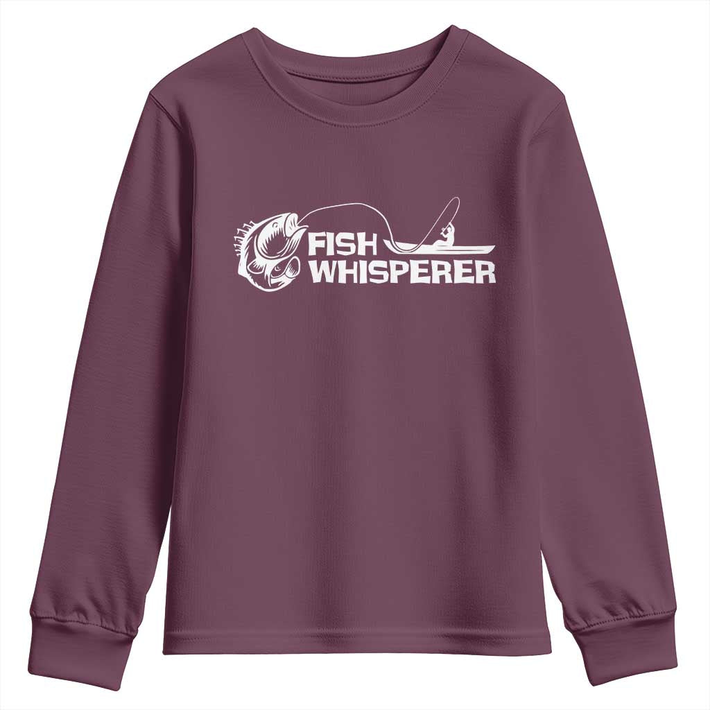 The Fish Whisperer Youth Sweatshirt Funny Fishing Gift TS12 Maroon Print Your Wear