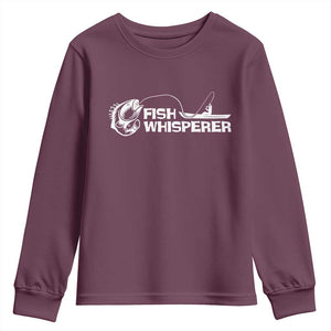 The Fish Whisperer Youth Sweatshirt Funny Fishing Gift TS12 Maroon Print Your Wear