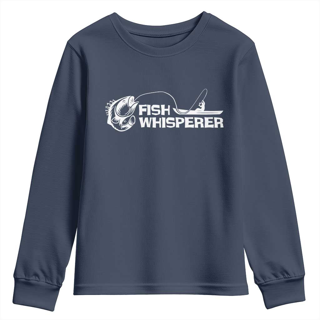 The Fish Whisperer Youth Sweatshirt Funny Fishing Gift TS12 Navy Print Your Wear