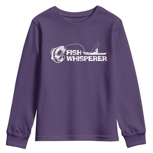 The Fish Whisperer Youth Sweatshirt Funny Fishing Gift TS12 Purple Print Your Wear