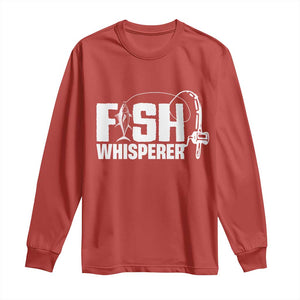 The Fish Whisperer Long Sleeve Shirt Fish Lover Humor TS12 Red Print Your Wear