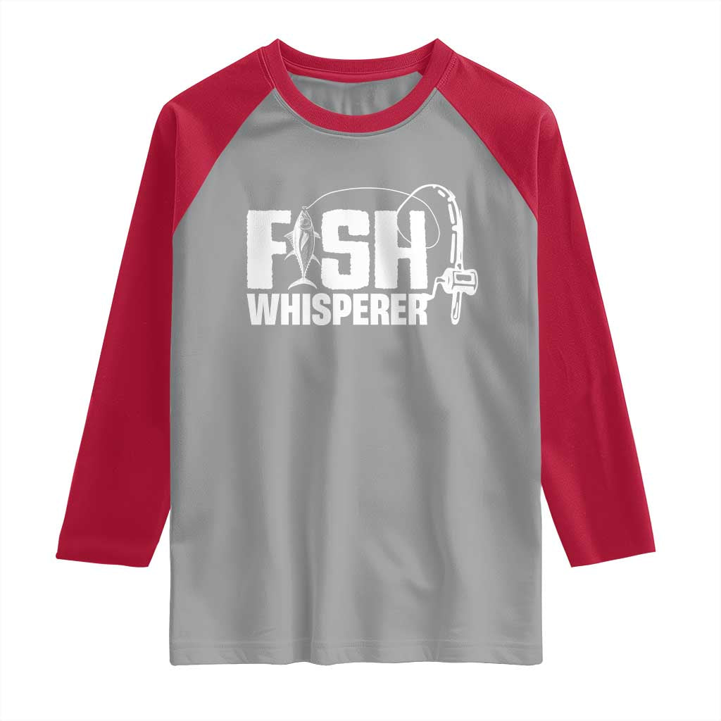 The Fish Whisperer Raglan Shirt Fish Lover Humor TS12 Sport Gray Red Print Your Wear