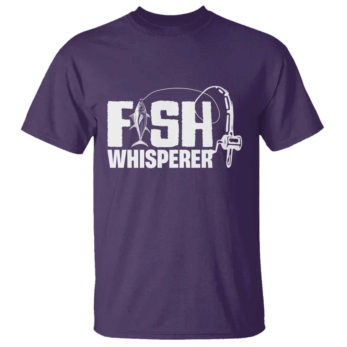 The Fish Whisperer T Shirt Fish Lover Humor TS12 Purple Print Your Wear
