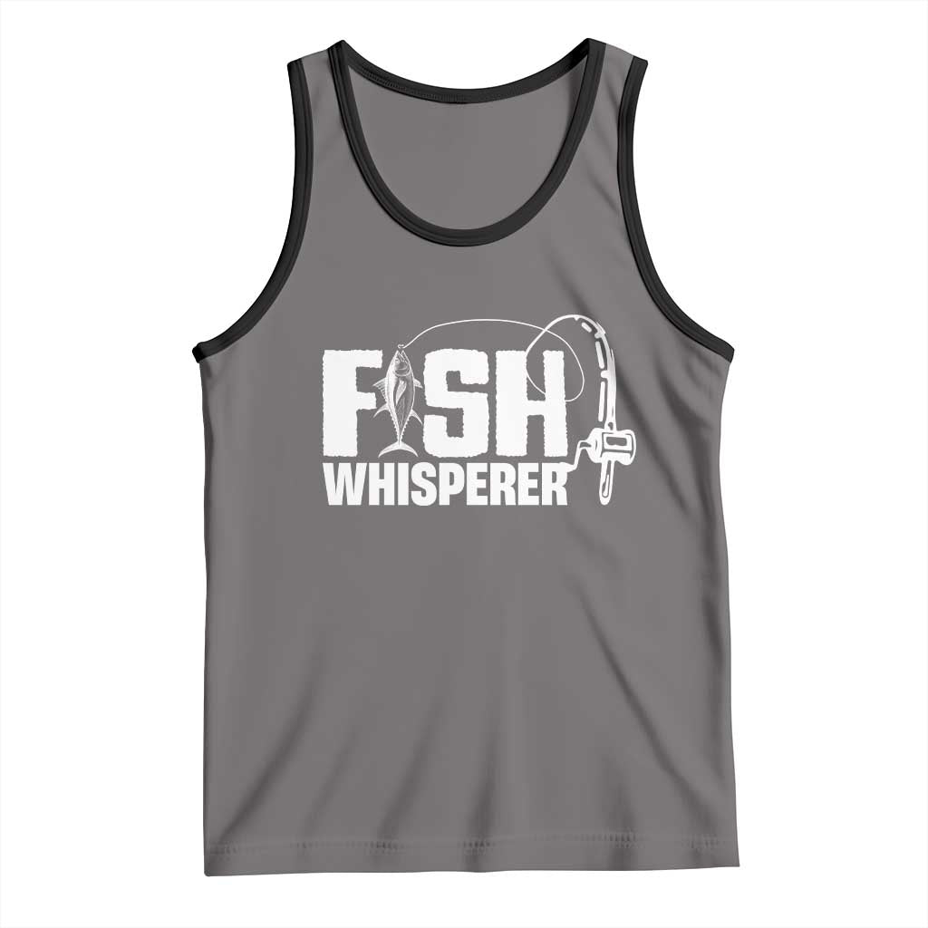 The Fish Whisperer Tank Top Fish Lover Humor TS12 Deep Heather Black Print Your Wear