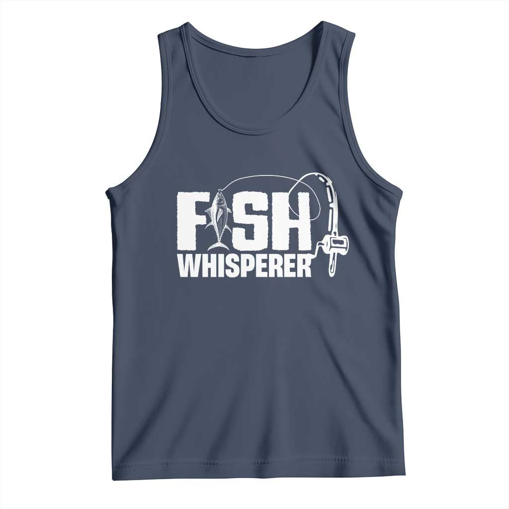 The Fish Whisperer Tank Top Fish Lover Humor TS12 Navy Print Your Wear