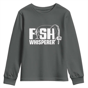 The Fish Whisperer Youth Sweatshirt Fish Lover Humor TS12 Dark Heather Print Your Wear