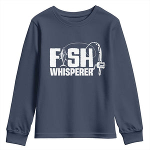 The Fish Whisperer Youth Sweatshirt Fish Lover Humor TS12 Navy Print Your Wear