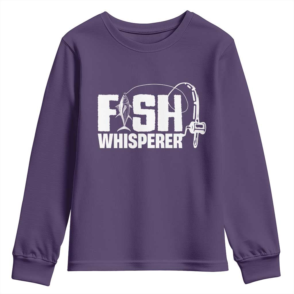 The Fish Whisperer Youth Sweatshirt Fish Lover Humor TS12 Purple Print Your Wear