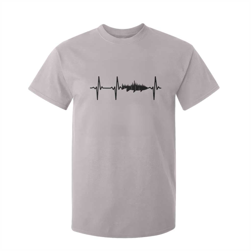 Fish And Forest Fishing Lover Heartbeat Gift T Shirt For Kid TS12 Ice Gray Print Your Wear