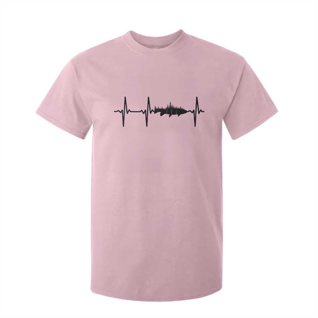 Fish And Forest Fishing Lover Heartbeat Gift T Shirt For Kid TS12 Light Pink Print Your Wear