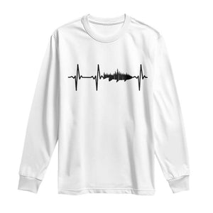 Fish And Forest Fishing Lover Heartbeat Gift Long Sleeve Shirt TS12 White Print Your Wear